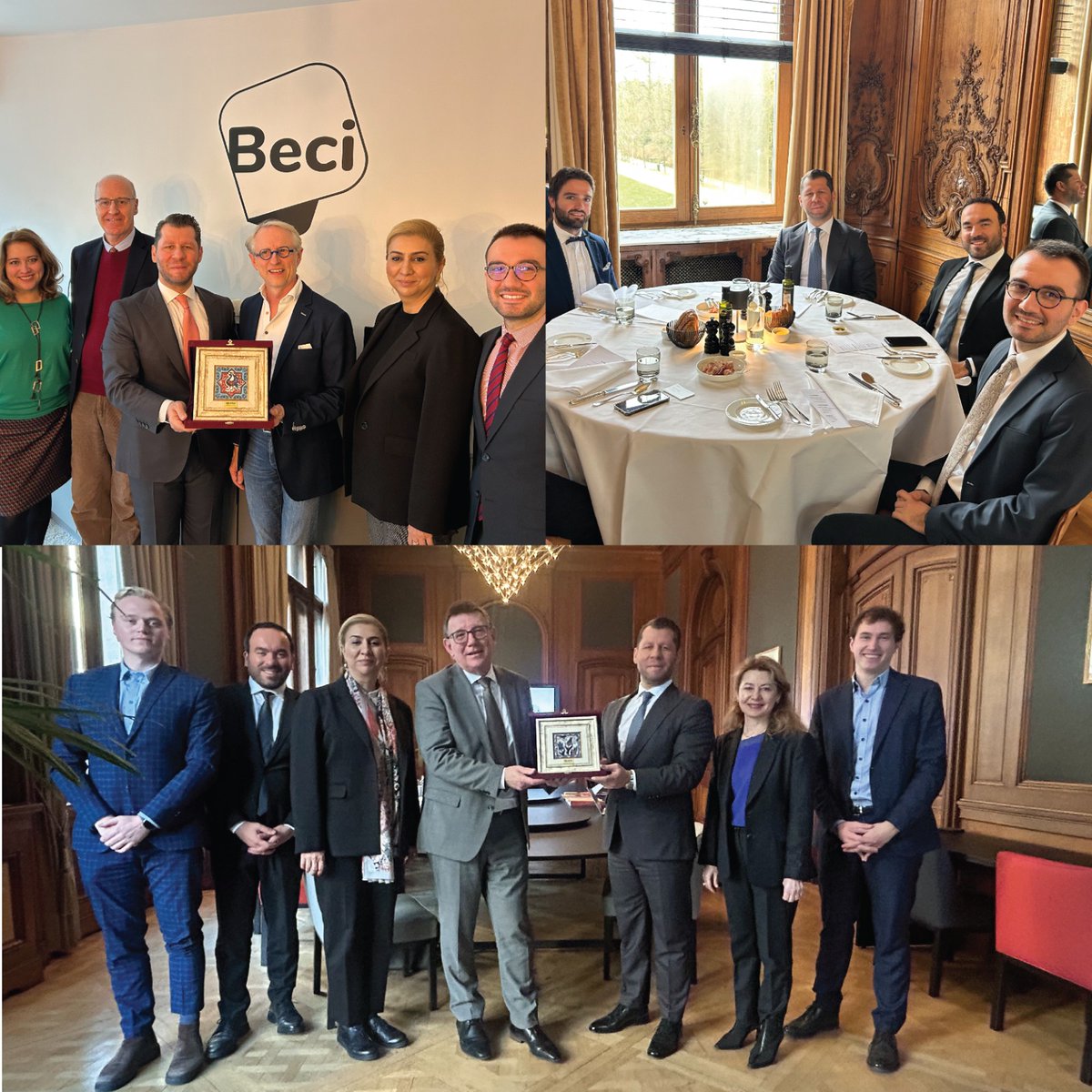deikiletisim's tweet photo. Türkiye-Belçika İş Konseyimiz, @seriftosyali başkanlığında Brüksel’e heyet ziyareti gerçekleştirdi. 

Ziyarette, 

📍@TC_BrukselBE Büyükelçimiz Bekir Uysal, 
📍@TC_AVBIRDT Daimi Temsilcimiz - Büyükelçi @frkkymkc,
📍Karşı kanat kuruluşumuz Belçika Şirketler Birliği (@VBOFEB) Başkanı René Branders,
📍Valon Bölgesi Şirketler ve Odalar Birliği (@AKTforWallonia) CEO’su Frédéric Panier,
📍Avrupa Çelik Derneği (@EUROFER_eu) Genel Müdürü Axel Eggert,
📍Brüksel Diplomatik Akademisi (@VUBrussel) Direktörü Gaublomme Gunter,
📍 Flaman Ticaret ve Sanayi Odası (@vokavzw) CEO’su Hans Maertens,
📍Brüksel Ticaret Odası (@BECI_Brussels) CEO’su Thierry Geerts,
📍Brüksel Parlamentosu (@parlbruparl) Milletvekilleri @Sadik_KOKSAL ve @OfluHennan ile toplantılar gerçekleştirildi.

Ayrıca, 40’ın üzerinde Türk ve Belçikalı katılımcı ile Networking Yemeğini düzenledi.

Toplantılarda, Türkiye'nin Belçika ve Avrupa Birliği arasındaki güncel ekonomik, ticari ve kültürel ilişkileri ele alındı.

🇹🇷🇧🇪
#İşimizTicariDiplomasi