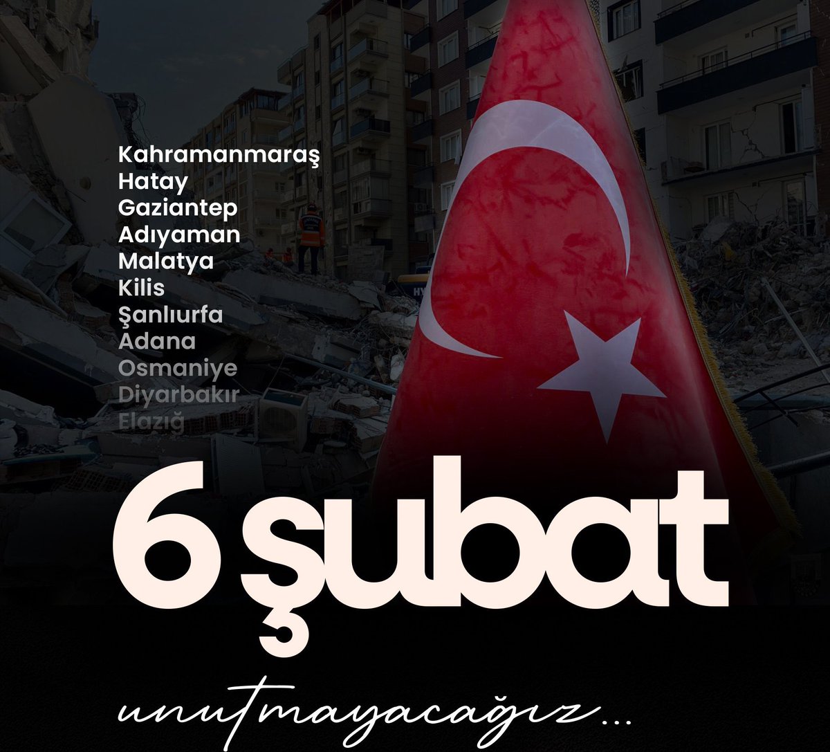 Unutulmayacak acının yıldönümünde kaybettiğimiz canlarımızı rahmetle anıyoruz. 
Allah, ülkemize bir daha böyle acılar göstermesin. 
#6subat2023