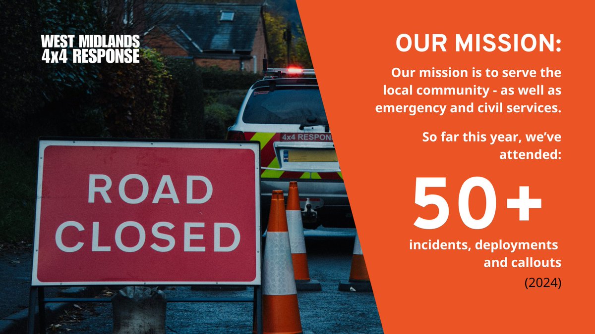 WM4x4R's tweet image. 🚙 West Midlands 4x4 Response: Mission Continues!

In 2024, we attended 50+ callouts, supporting communities &amp;amp; emergency services. This year, we aim to do even more!

Want to help? Join us!

📢 More info: WM4x4R.org

#4x4Response #Volunteering #EmergencySupport