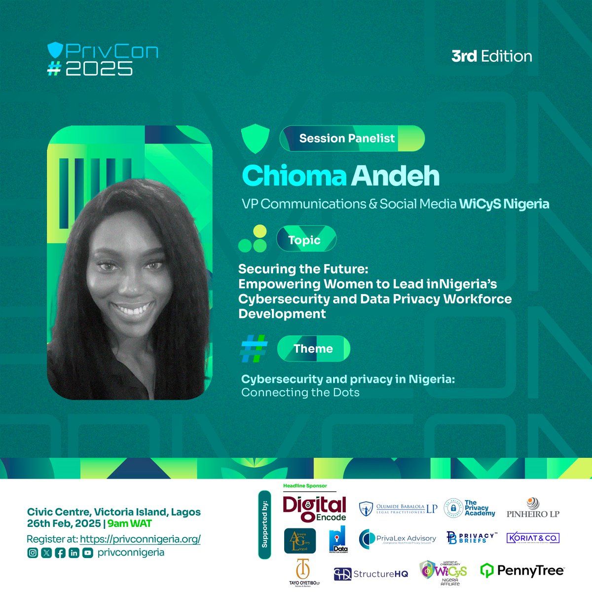 WicysNigeria's tweet photo. Why You Should Attend PrivCon 2025

Stay ahead in cybersecurity and privacy! Join industry experts on February 26 to explore threats, privacy laws, and AI governance. Free but limited seats—register now! 🔗 https://t.co/yB8c2qFED4 https://t.co/RhQkKwkyhl