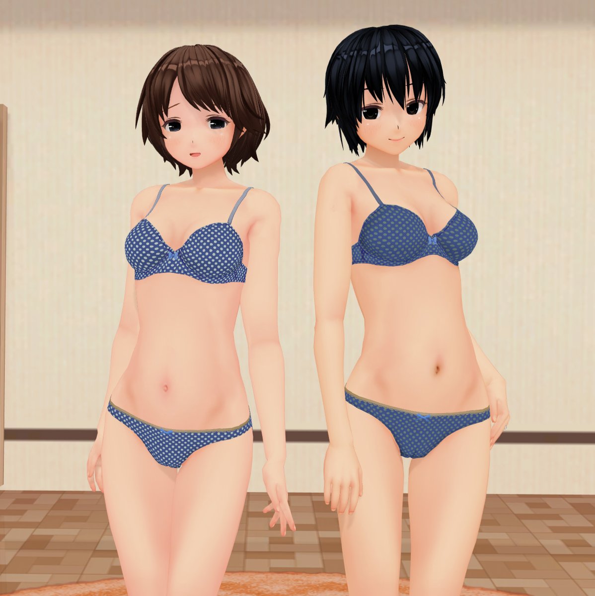 ふと新しい色が欲しくなったので紺色２パターン追加です
以前の水玉模様の下着５色セットが必要です
パンツのmodelも修正しているので前回のものに上書きしてください
ux.getuploader.com/pontaro2015/do…
#CM3D2 #COM3D2