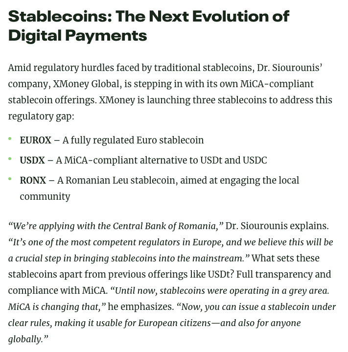 Stables incoming. Fully regulated ones, through <a href="/xMoney_com/">xMoney.com</a> .