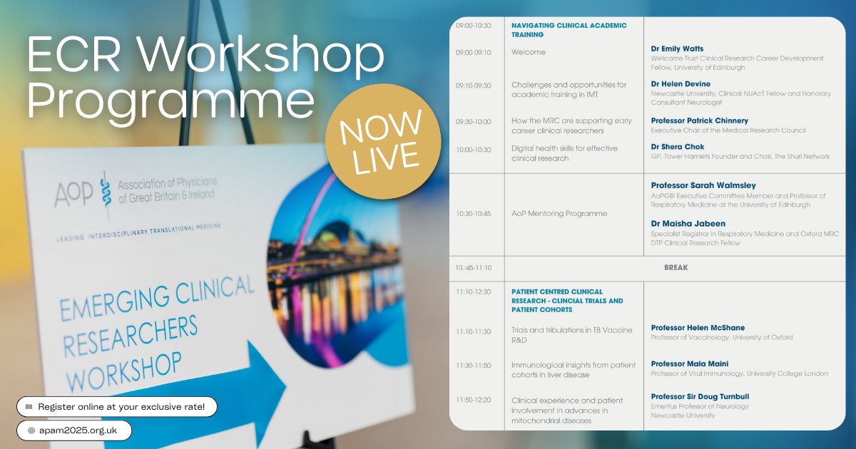 📣 Calling all Emerging Clinical Researchers (ECRs): Elevate Your Career at APAM 2025! 

Join us on 3–4 April 2025 at the Royal College of Physicians, London, for the Association of Physicians Annual Meeting (APAM) 2025.   

This unique event offers an incredible platform