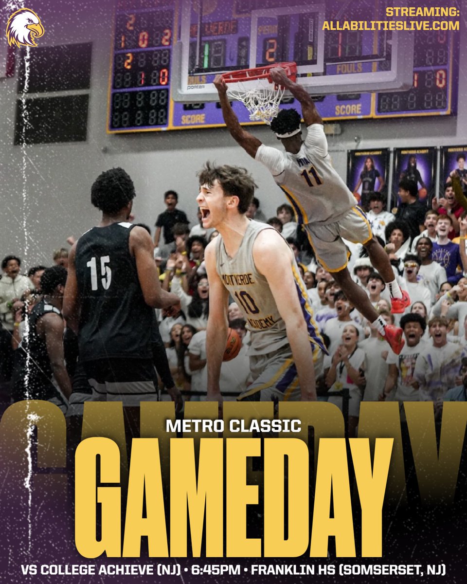GAME DAY at the <a href="/MetroClassic/">Metro Classic</a> 

🆚: College Achieve (NJ)
⌚️: 6:45PM
📍: Franklin HS (Somerset, NJ)
💻: AllAbilitiesLive.com

Tune in 👀