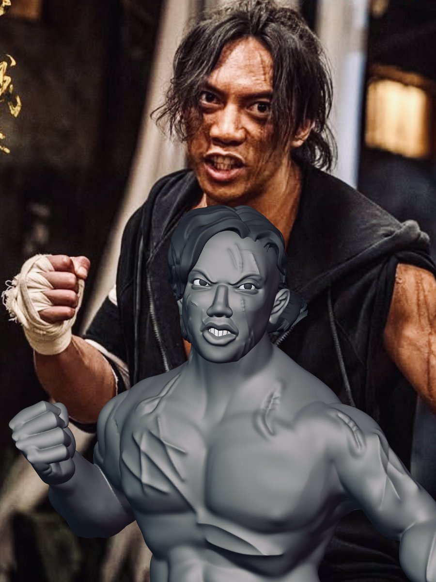 eureka's tweet image. 『トワイライト・ウォリアーズ 決戦!九龍城砦』より、四仔（セイジャイ）を電子粘土で立体化。この風貌とこの筋肉で町医者という意外性と、己を犠牲にし、弱きを助け強きを挫く内面がめちゃくちゃ格好良すぎ！これから3Dプリンタでフィギュアも作ります。
#四仔 #張文傑 #九龍城寨之圍城 #nomadsculpt