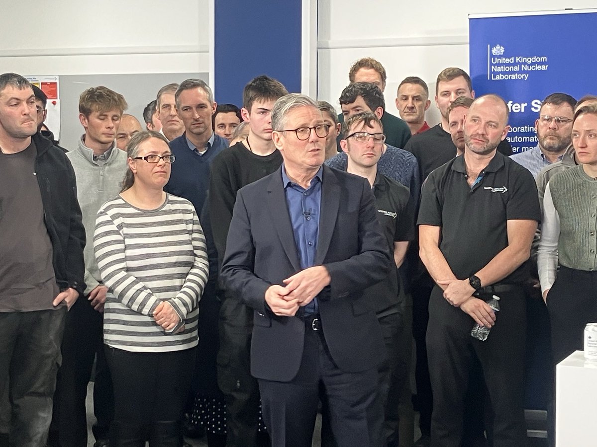 Taking questions from staff at Lancashire’s National Nuclear Laboratory