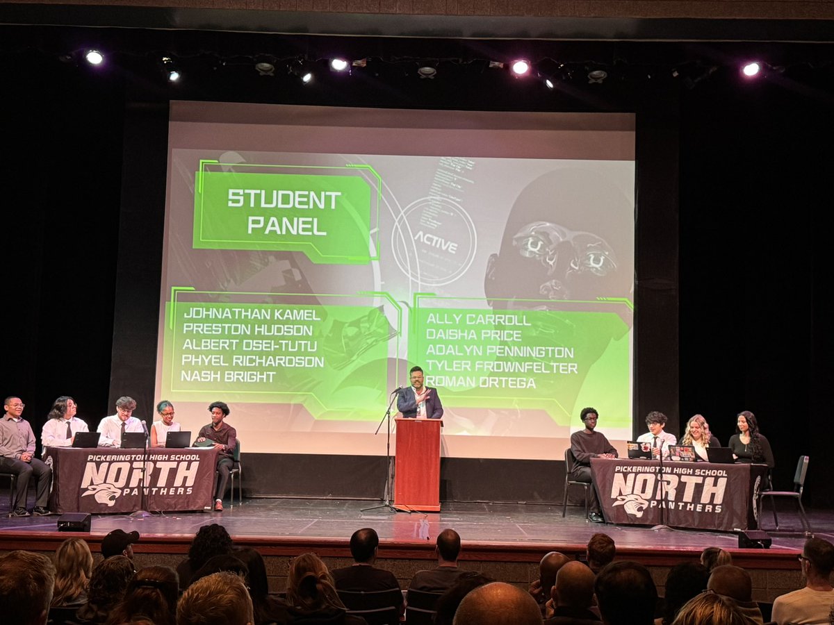 k_vollmar's tweet photo. Kicking off the 2025 Innovation Conference with a panel of some of our amazing Pickerington students speaking about AI. #PLSDproud https://t.co/uTv15eMZ7H
