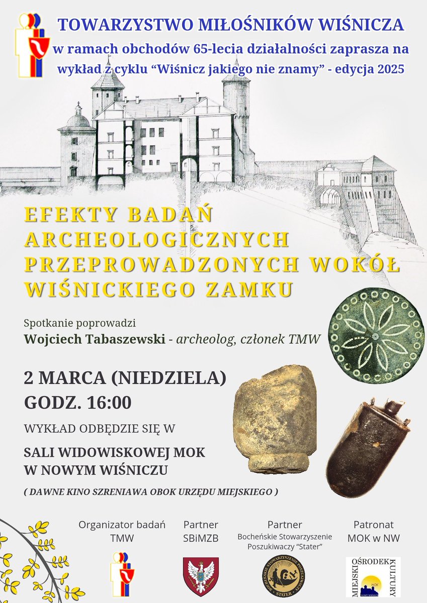 irzyk09's tweet photo. Serdecznie zapraszamy na wykład realizowany w ramach cyklu „Wiśnicz jakiego nie znamy” edycja 2025 pod tytułem „Efekty badań archeologicznych przeprowadzonych wokół wiśnickiego zamku”, który wygłosi archeolog, członek TMW – Wojciech Tabaszewski https://t.co/R2ugVZQXst