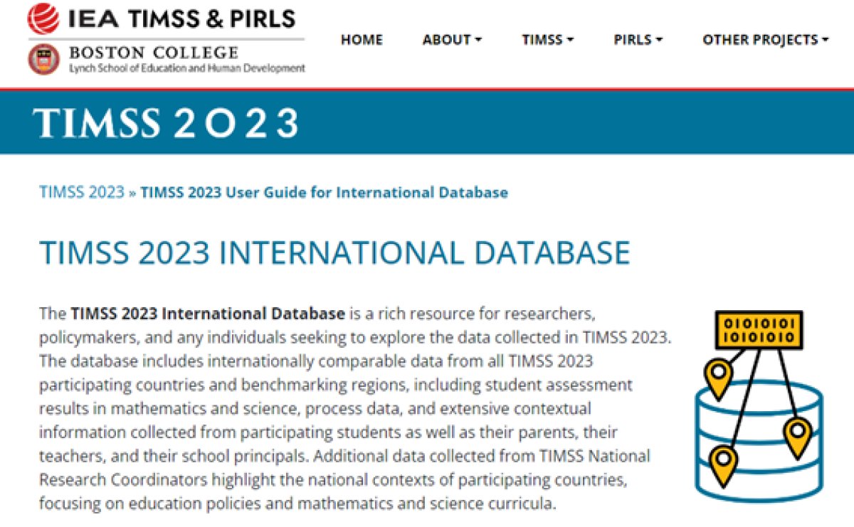 educaINEE's tweet image. 📢 📊 ¡Recién publicada la base de datos internacional de #TIMSS2023! Descarga el programa IDB Analyzer para analizar los datos de matemáticas y ciencias recogidos en esta evaluación a gran escala. Toda la info, aquí 👉 timss2023.org/data/