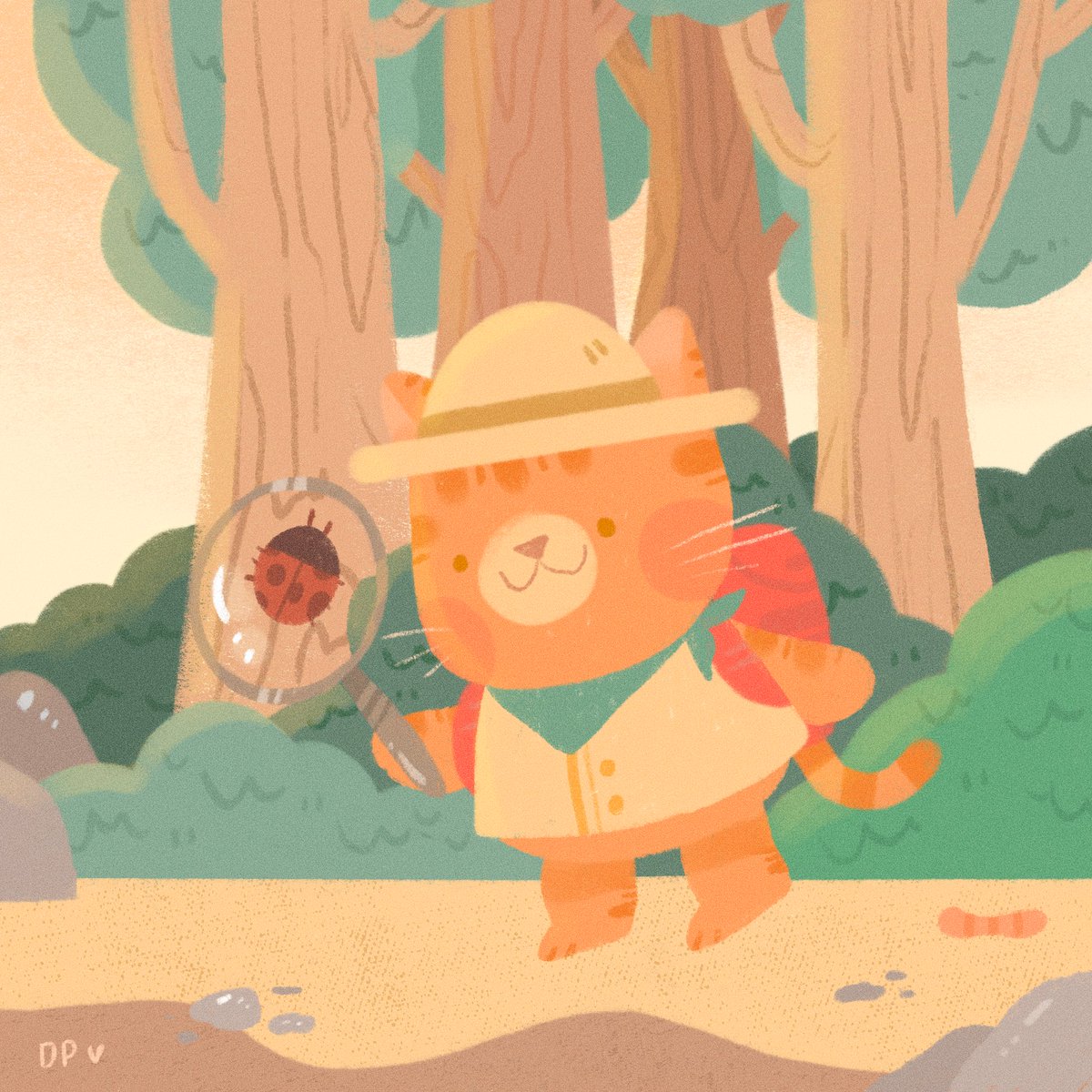 hi everyone i drew this pic of my cat rudy (aka roodster) being a little explorer recently 🐱🧡. ive always been appreciative for art for being there during my toughest of times. with everything going on recently i hope you all are taking care of yourself 🧡