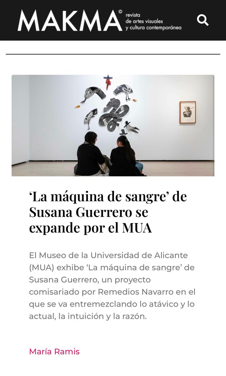 María 🙅🏻♀️ (@mariaramisc) on Twitter photo La máquina de sangre de Susana Guerrero se expande por el <a href="/MuseoUA/">MUA Alicante</a> 👉 makma.net/la-maquina-de-… <a href="/revistamakma/">MAKMA</a> <a href="/culturaenlaUA/">Cultura en la UA</a> La máquina de sangre de Susana Guerrero se expande por el <a href="/MuseoUA/">MUA Alicante</a> 👉 makma.net/la-maquina-de-… <a href="/revistamakma/">MAKMA</a> <a href="/culturaenlaUA/">Cultura en la UA</a>