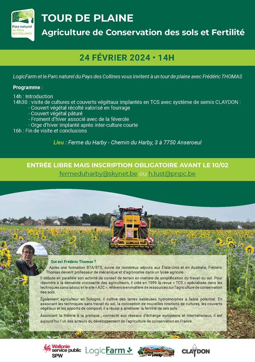 ClaydonDrill's tweet photo. We'll be at a Conservation Agriculture Field Day with Frédéric Thomas and partners in Belgium on 24 February. FREE entry but registration compulsory by 10 Feb to fermeduharby@skynet.be or h.lust@pnpc.be
#claydondrill #OptiTill #directdrill #semoirdirect #semisdirect https://t.co/fVFvu4a83l