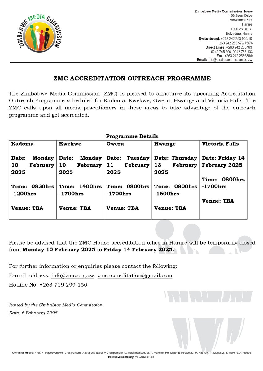 Zimbabwe Media Commission tweet media