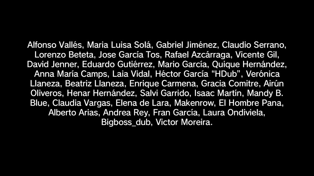 Nuestro reparto a día de hoy. Ni en nuestros mejores sueños hubiéramos imaginado una selección de los y las mejores PROFESIONALES del doblaje español. 

¡Un lujo contar con voces tan icónicas! 
¡Pronto nuevas incorporaciones!🎙️