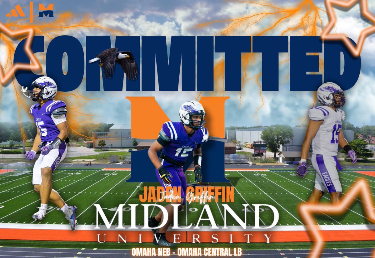Jaden Griffin (@jadeng5_) on Twitter photo Blessed to say that I will be committing to Midland University to continue my athletic and academic career.
#AGTG
<a href="/RingsNthingsCA/">Abdul Muhammad</a>
<a href="/TerrenceMackey2/">Terrence Mackey</a>
<a href="/OPSCHSAth/">Omaha Central High Athletic Department</a>
<a href="/MidlandU_FB/">Midland Football</a> Blessed to say that I will be committing to Midland University to continue my athletic and academic career.
#AGTG
<a href="/RingsNthingsCA/">Abdul Muhammad</a>
<a href="/TerrenceMackey2/">Terrence Mackey</a>
<a href="/OPSCHSAth/">Omaha Central High Athletic Department</a>
<a href="/MidlandU_FB/">Midland Football</a>