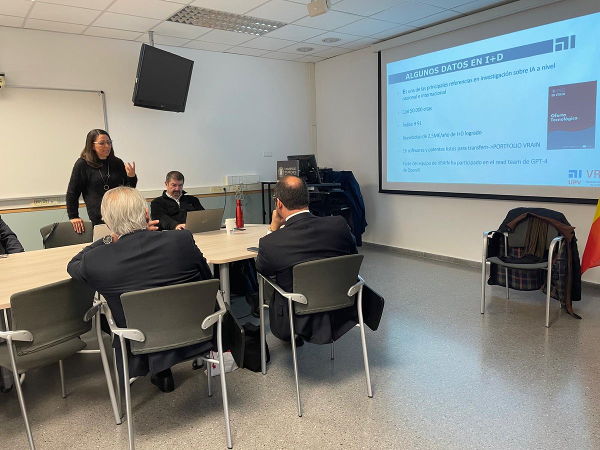 VRAIN (@vrain_upv) on Twitter photo 🗣️ El Instituto #VRAIN de la <a href="/UPV/">Universitat Politècnica de València</a>  y <a href="/fvalgrai/">valgrai</a>  han mostrado su potencial investigador, con una oferta de más de 24 desarrollos de software propio y 35 servicios en IA, a una comitiva formada por el rector de la <a href="/uandresbello/">U. Andrés Bello</a> vrain.upv.es/vrain-de-la-up… 🗣️ El Instituto #VRAIN de la <a href="/UPV/">Universitat Politècnica de València</a>  y <a href="/fvalgrai/">valgrai</a>  han mostrado su potencial investigador, con una oferta de más de 24 desarrollos de software propio y 35 servicios en IA, a una comitiva formada por el rector de la <a href="/uandresbello/">U. Andrés Bello</a> vrain.upv.es/vrain-de-la-up…