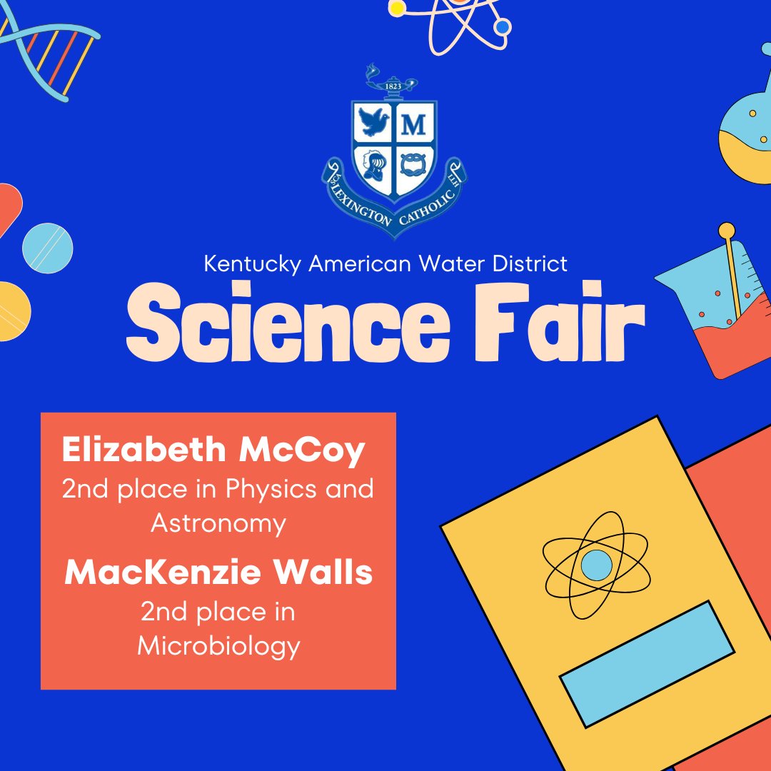On Saturday, February 1, sophomore ESP MST students competed in the Kentucky American Water District Science Fair. Congratulations to Elizabeth McCoy for winning 2nd place in Physics and Astronomy and MacKenzie Walls for winning 2nd place in Microbiology.