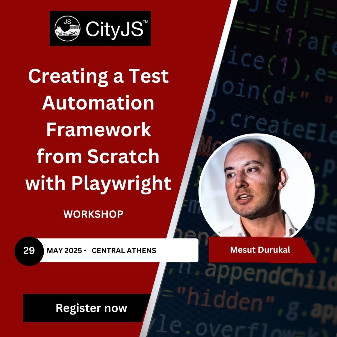 CityJS Conferences (@cityjsconf) on Twitter photo #Workshop #CityJSAthens
Learn how to create a test automation framework from scratch 😲 with <a href="/playwrightweb/">Playwright</a> by <a href="/DurukalMesut/">Mesut Durukal メスット</a>
Get your tickets now
athens.cityjsconf.org #Workshop #CityJSAthens
Learn how to create a test automation framework from scratch 😲 with <a href="/playwrightweb/">Playwright</a> by <a href="/DurukalMesut/">Mesut Durukal メスット</a>
Get your tickets now
athens.cityjsconf.org