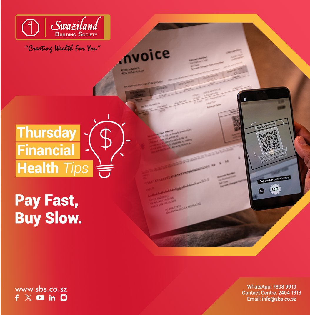Thursday Financial Health Tips with SBS💸💰

Pay your bills as soon as they come in to avoid late fees and help you understand exactly how much money you have leftover. Adopt a slower spending approach to help minimize impulse purchases and increase rational thinking.