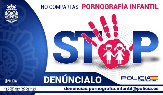 policia's tweet photo. 🚼Protegemos a nuestros #menores🚨

La sola posesión de #pornografíainfantil #EsDelito 

Compartir estos contenidos te convierte en un delincuente y #AcabarásDetenido https://t.co/VIWp5gU8MD