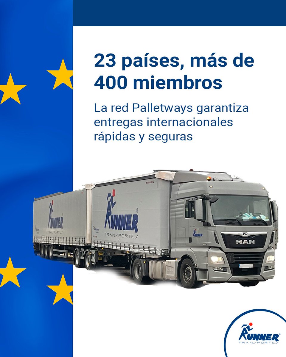 RunnerTransport's tweet image. 🚛 ¿Necesitas enviar tu mercancía a Europa? En Runner Transportes lo hacemos posible.
🔸 Entregas rápidas en 23 países europeos
🔸 Efectividad
🔸 Trazabilidad en tiempo real

@Palletways_IB 

#TransporteInternacional #LogísticaEficiente #RunnerTransportes #Palletways