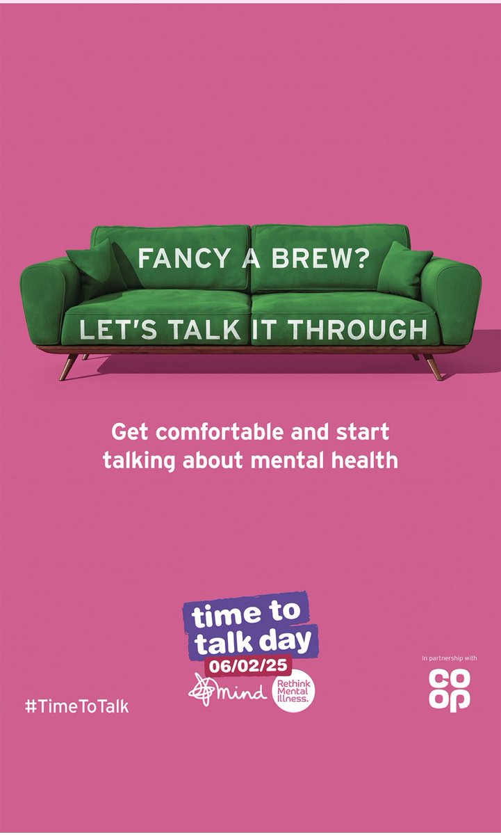 Happy TTTD - Time to Talk Day … ⁦<a href="/MindCharity/">Mind</a>⁩ ⁦<a href="/Rethink_/">Rethink Mental Illness</a>⁩ ⁦<a href="/coopuk/">Co-op</a>⁩ …
All about finding your comfort zone where you feel fine about talking over a few issues … my comfort zone is my sofa! #timetotalk and thanks to the charities that keep fighting on this