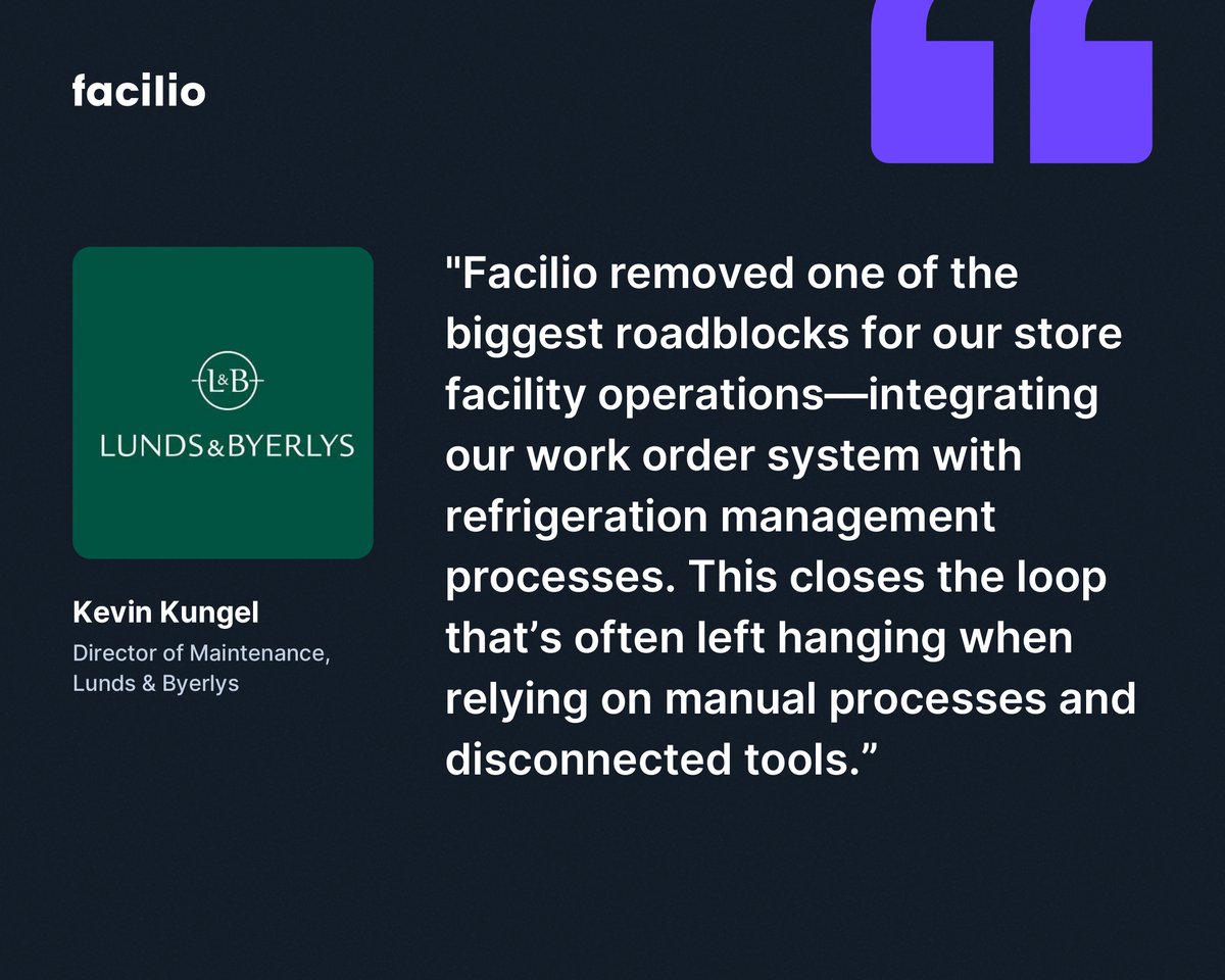 Why are retail leaders choosing Facilio to digitize refrigeration compliance management and store facilities operations? 

Hear it straight from Kevin Kungel, Director of Maintenance at Lunds &amp; Byerlys. 

#facilitiesmaintenance #facilio #retailtech