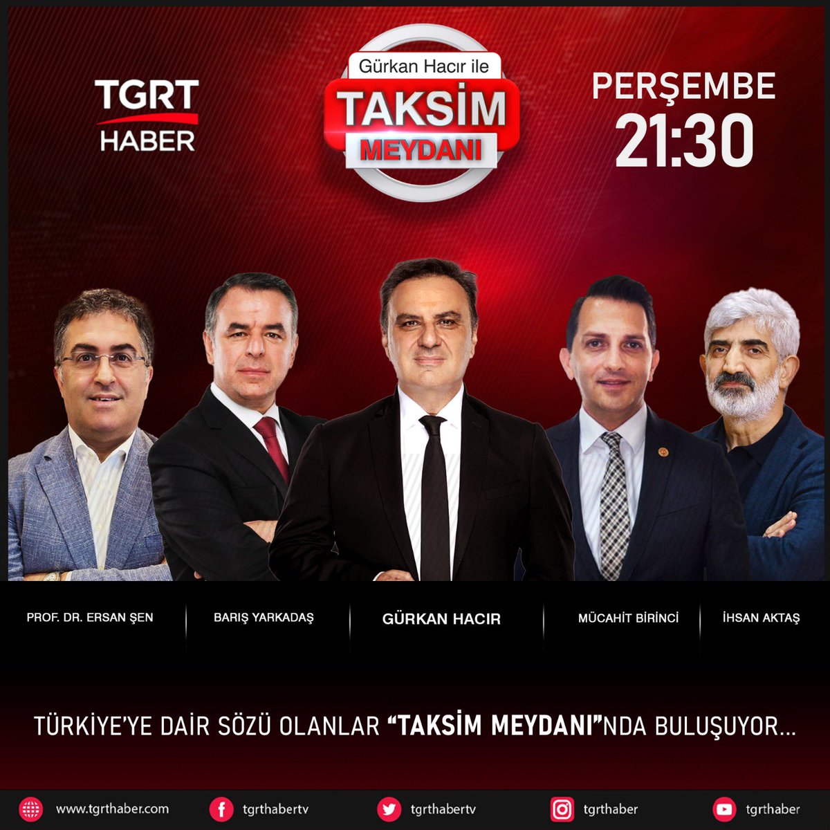 Bu akşam 21:30’da Gürkan Hacır’ın konuğu olarak Tgrt Haber’deyim.