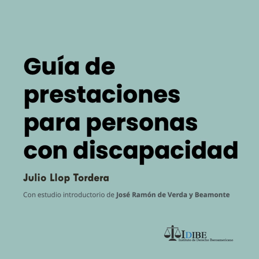 📒Por su interés, hemos remitido una 'Guía de prestaciones para personas con discapacidad', elaborada por Julio Llop Tordera y con estudio  de José Ramón de Verda. Editado por el Instituto de Derecho Iberoamericano (<a href="/Idibero/">IDIBE</a>).
aeafa.es/noticias-ampli…