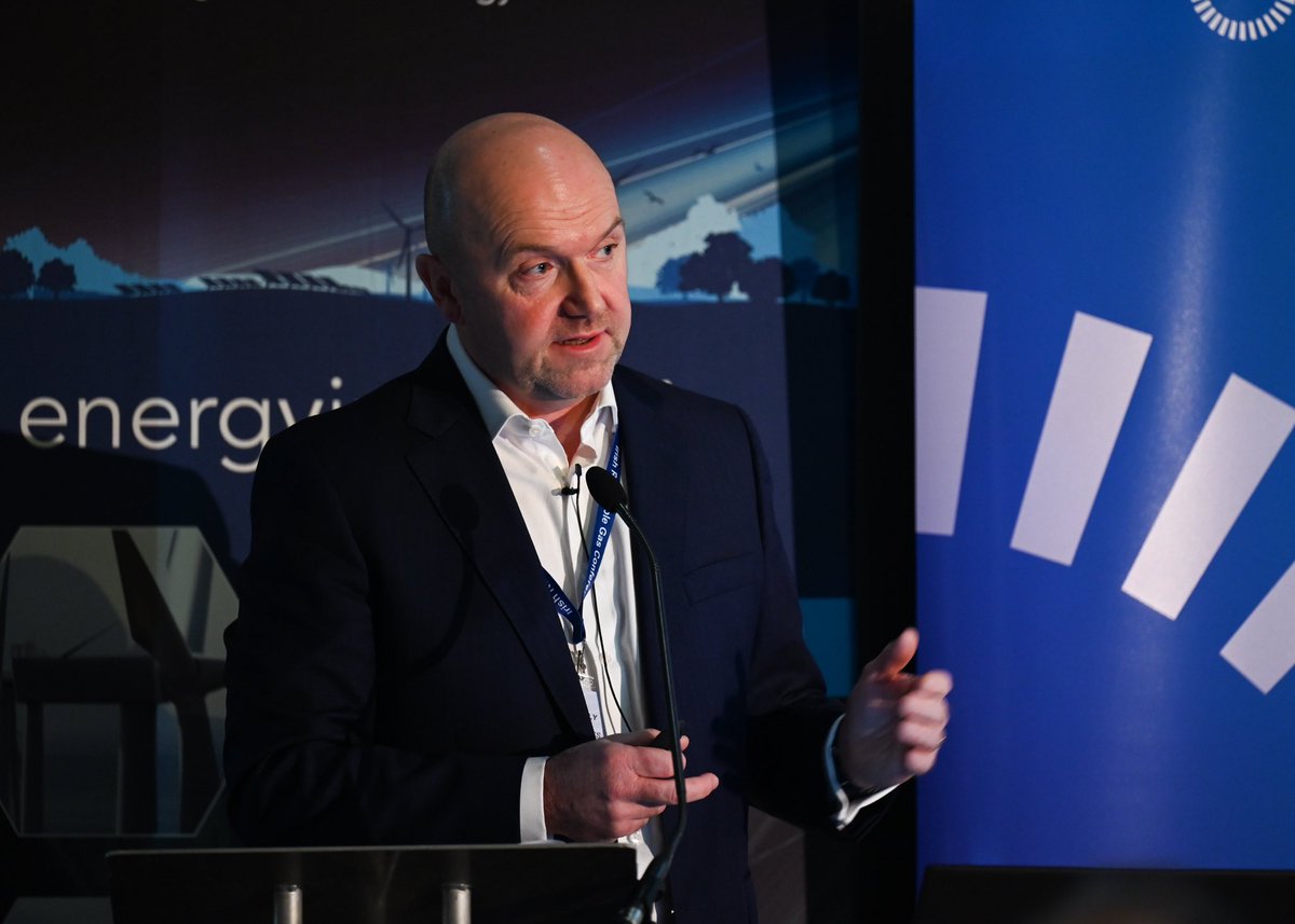 energyireland's tweet photo. #EnergyIreland Renewable Gas Conference 2025 opening Keynote from David Kelly ⁦@GasNetIrl⁩ outlined strategy to decarbonise gas network https://t.co/G3ugHszGfW