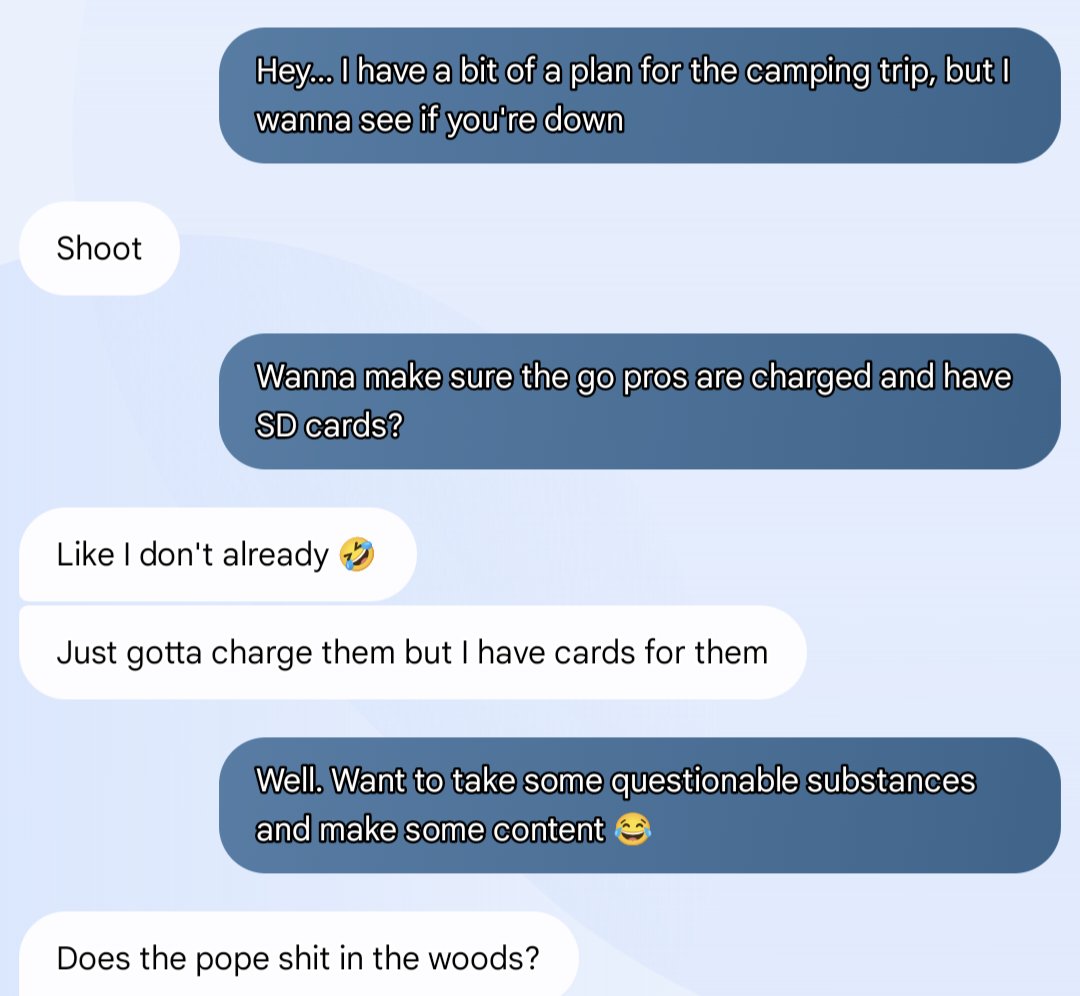 Camping prep checklist energy should be somewhere around this level