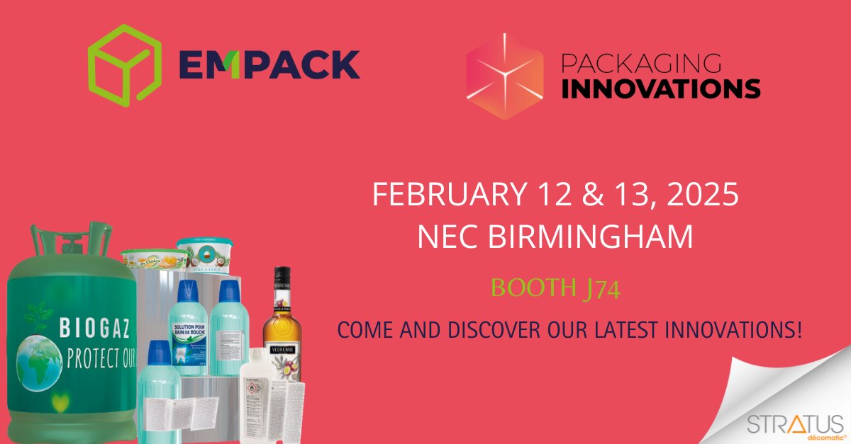 Stratuspack's tweet photo. 🇫🇷 Nous serons présents au salon Packaging Innovations les 12 et 13 février 2025 au NEC Birmingham, stand J74. 📦

Venez découvrir nos solutions innovantes en packaging, notamment nos manchons étirables/rétractables, étiquettes livret et IML.
Une occasion idéale pour échanger avec notre équipe et explorer les dernières tendances du secteur ! 🚀

Contactez-nous pour en savoir plus : 
📧: contact@stratuspackaging.com 
☎️: +33 4 74 25 39 91

#PackagingInnovations #Birmingham #Innovation

🇬🇧 We will be present at the Packaging Innovations trade show on February 12-13, 2025, at NEC Birmingham, stand J74. 📦

Come and discover our innovative packaging solutions, including our stretch/shrink sleeves, booklet labels, and IML.
An ideal opportunity to connect with our team and explore the latest industry trends! 🚀

Contact us for more information:
📧: contact@stratuspackaging.com
☎️: +33 4 74 25 39 91

#PackagingInnovations #Birmingham #Innovation