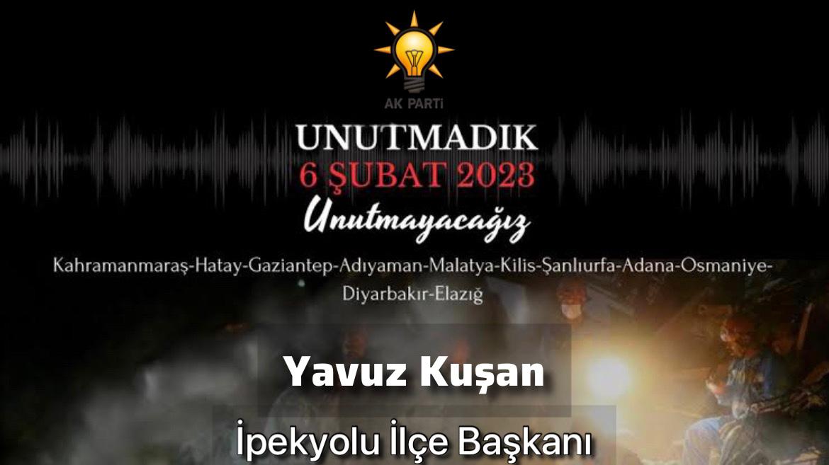 ipekyoluakparti's tweet photo. 6 Şubat 2023’te meydana gelen ve milletimizi derin bir acıya boğan depremlerin yıldönümünde, hayatını kaybeden tüm vatandaşlarımıza Allah’tan rahmet diliyoruz.
#6subat2023
@erkankandemir 
@MSErdinc 
@haciozkan33 
@ArvasAbdulahat 
@YavuzKusanVan https://t.co/dGkoBifs8u