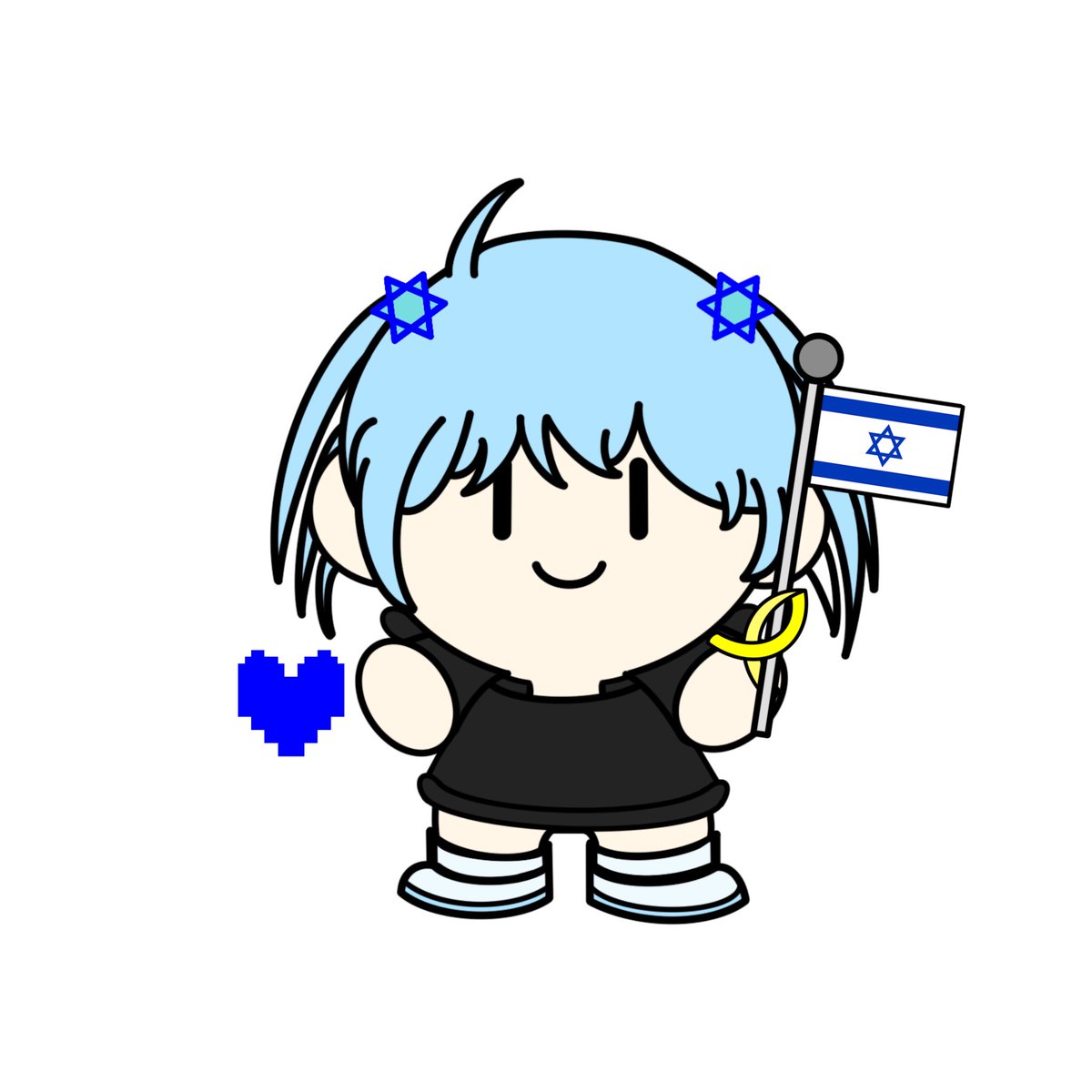 6thCuteK1tten's tweet photo. Thank you Ms. Tanaka’s wonderful drawings about supporting Israel 🇮🇱
So I draw her in Undertale style as a gift for you, hope you like it. 💙
#BringThemHome #Undertale #UndertaleBlue #UndertaleIntegrity @tanamakomakoto https://t.co/mhQMx6KHfO