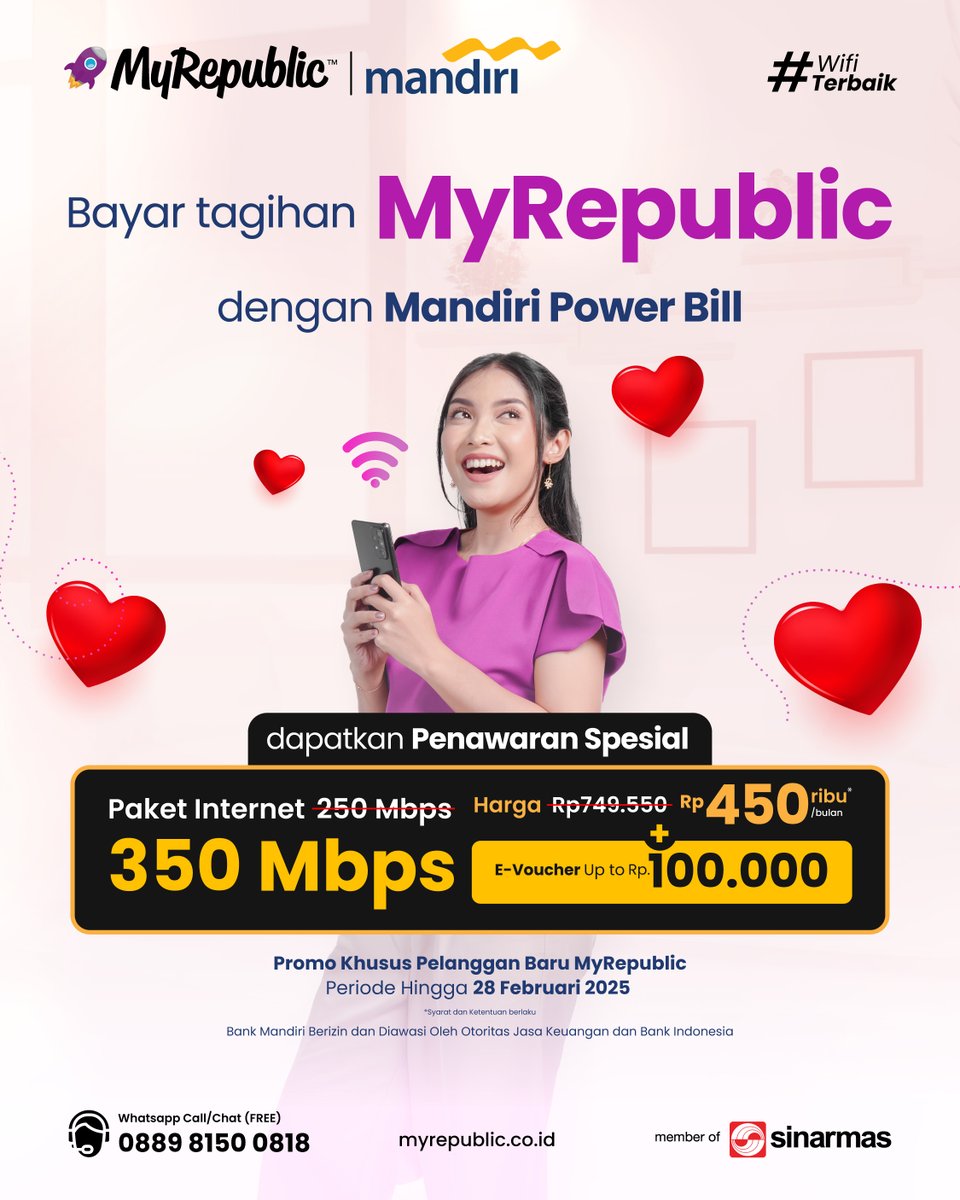 Bayar tagihan MyRepublic makin praktis dan penuh keuntungan dengan Mandiri Power Bill! 💳

📅 Promo berlaku hingga 28 Februari 2025,

Info lengkap cek link: "Promo MyRepublic Mandiri Power Bill" di bio atau hubungi WA Maira 08898 1500 818