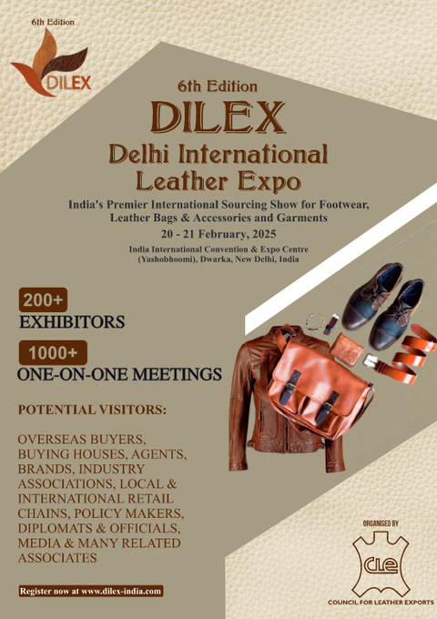 airnewsalerts's tweet photo. The Council for Leather Exports (CLE) will organize the 𝐃𝐞𝐥𝐡𝐢 𝐈𝐧𝐭𝐞𝐫𝐧𝐚𝐭𝐢𝐨𝐧𝐚𝐥 𝐋𝐞𝐚𝐭𝐡𝐞𝐫 𝐄𝐱𝐩𝐨 (DILEX) 2025 on the 20th and 21st February in New Delhi.
#DILEX is a B2B event, designed to provide a platform for manufacturers and exporters to showcase their latest collections, innovations, and capabilities to international buyers seeking viable sourcing alternatives.
It aims to enhance exports, create employment, and fortify India’s presence in global markets, aligning with ‘𝐌𝐚𝐤𝐞 𝐢𝐧 𝐈𝐧𝐝𝐢𝐚’ and ‘𝐀𝐭𝐦𝐚𝐧𝐢𝐫𝐛𝐡𝐚𝐫 𝐁𝐡𝐚𝐫𝐚𝐭’ initiatives.