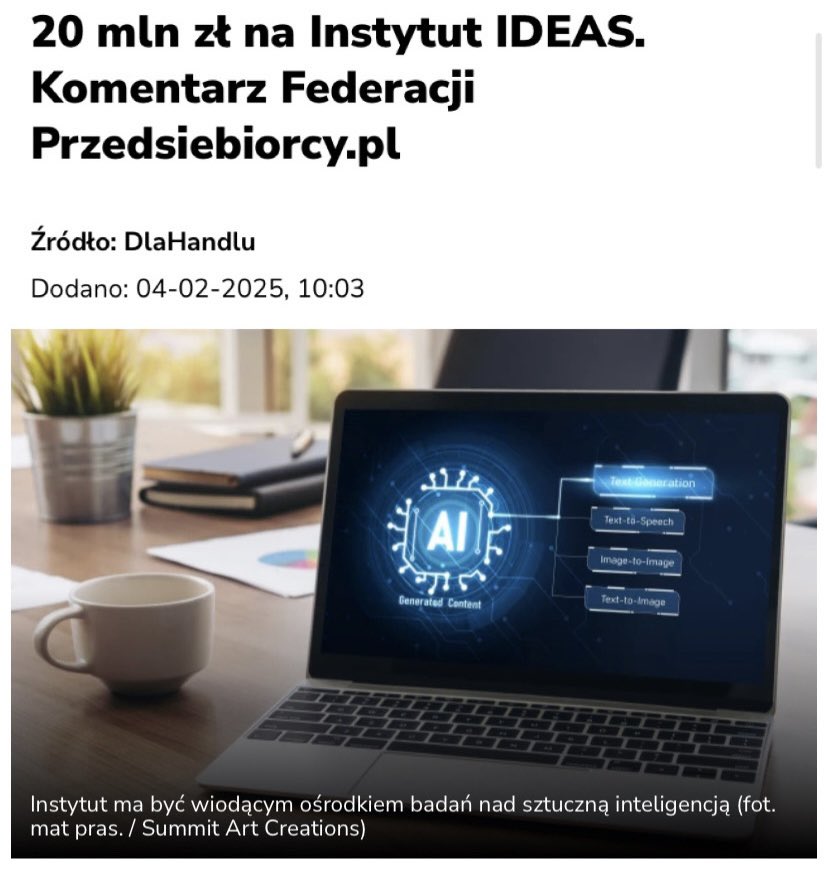 ‼️Trzy ministerstwa zaangażowane w zagadnienia sztucznej inteligencji (AI), dwa ośrodki, które mają realizować jedną „wspólną” ogólnonarodową strategię rozwoju sztucznej inteligencji (AI) i to wszystko w ramach jednego rządu – zwraca uwagę Federacja <a href="/Przedsiebiorcy_/">Przedsiębiorcy.pl</a>