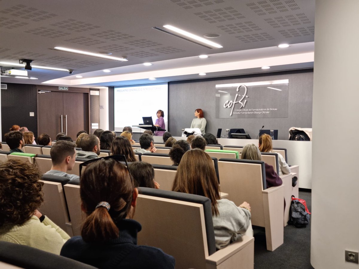 COFBizkaia's tweet photo. 🤜🤛 El estudio  tiene una gran relevancia, tanto para no titulares como para titulares, porque, que todos los miembros de equipo tengan su reconocimiento profesional, es esencial para el futuro sostenible de la farmacia comunitaria https://t.co/BWNXXhbVxu