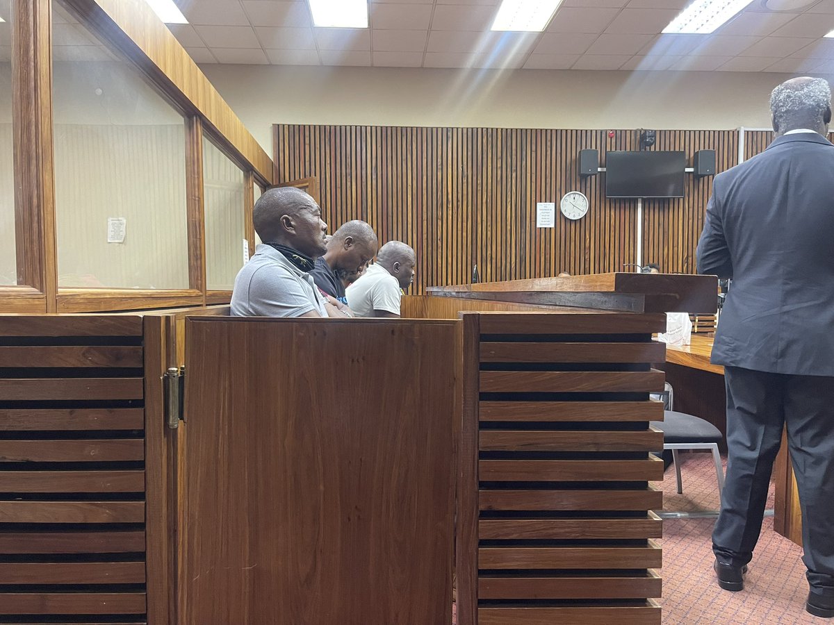 HeidiGiokos's tweet image. Eight former VIP protectors of Deputy President Paul Mashatile, are back in court today. Their trial continues. Witness on the stand is one of the occupants in the vehicle. She is asked by the defense whether or not she was drunk. She says she wasn’t. #eNCA #VIP8