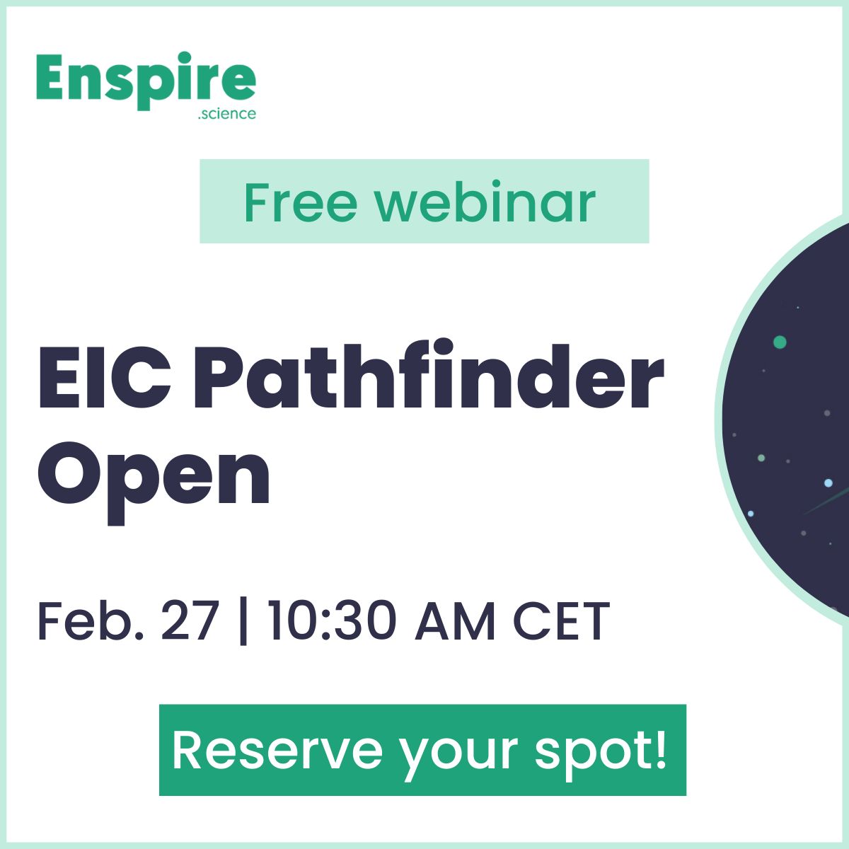 Are you applying for the EIC Pathfinder Open (May 21, 2025)? 

ℹ️ Join our free webinar on Feb 27, 10:30 AM CET to learn key requirements &amp; tips for a strong application! Register now 👉 buff.ly/4aMwcQw