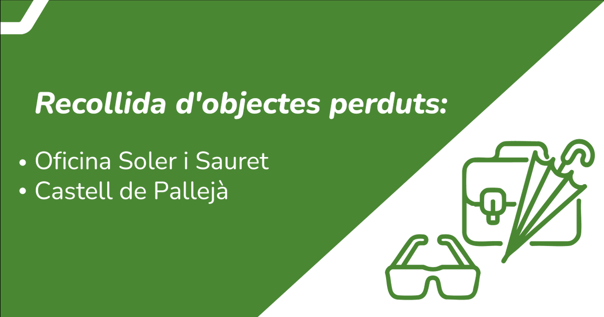 solerisauret's tweet photo. T’has deixat alguna cosa al bus? No et preocupis! Els objectes perduts els pots recollir a l'oficina de Soler i Sauret o a les taquilles automàtiques del Castell de Pallejà. Contacta amb nosaltres i t’ajudarem!
https://t.co/prLkstlYiQ
#SolerSauret #ObjectesPerduts #ServeiAlClient https://t.co/xQo1N6LzYR