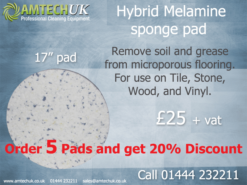 Amtech UK (@amtechu) on Twitter photo Hybrid melamine sponge pads 17" £25 + vat. Order 5 pads and get 20% discount.
amtechuk.co.uk/.../melamine-f…...
Remove soil and grease from microporous flooring.
For use on Tile, Stone, Wood, and Vinyl.
Call for quantity discounts 01444 232211 Hybrid melamine sponge pads 17" £25 + vat. Order 5 pads and get 20% discount.
amtechuk.co.uk/.../melamine-f…...
Remove soil and grease from microporous flooring.
For use on Tile, Stone, Wood, and Vinyl.
Call for quantity discounts 01444 232211