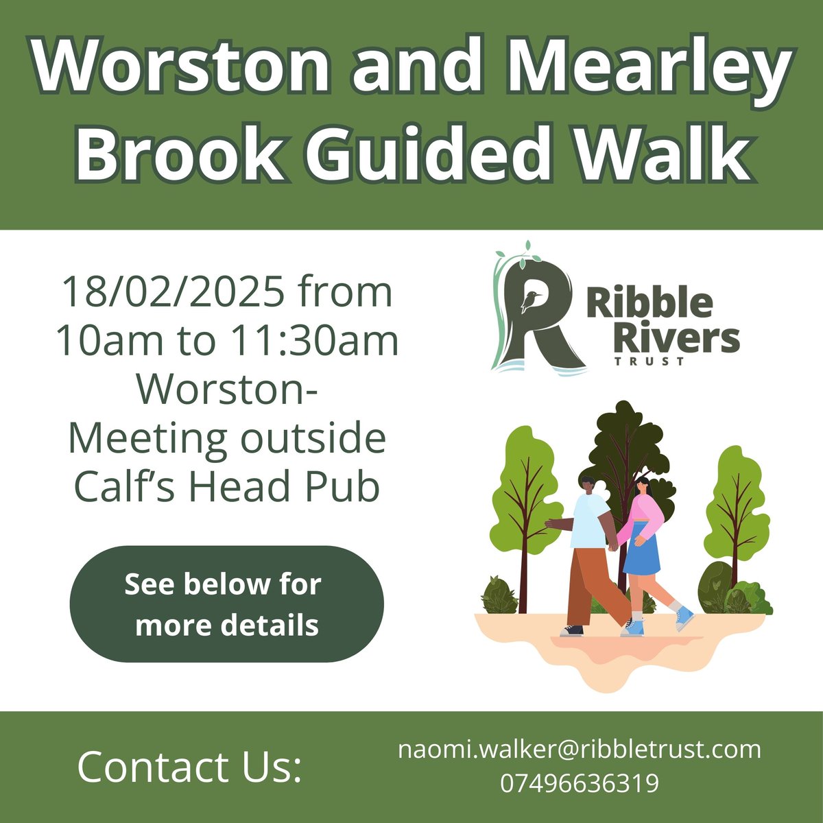 Join us for an easy-going circular walk along the banks of Worston and Mearley Brook. 

Follow the link for more details: tickettailor.com/events/ribbler… 

 #WorstonWalk #Clitheroe #NatureWalk #CircularWalk #NFM #WalkInNature #EnvironmentalMonitoring #RibbleRiversTrust