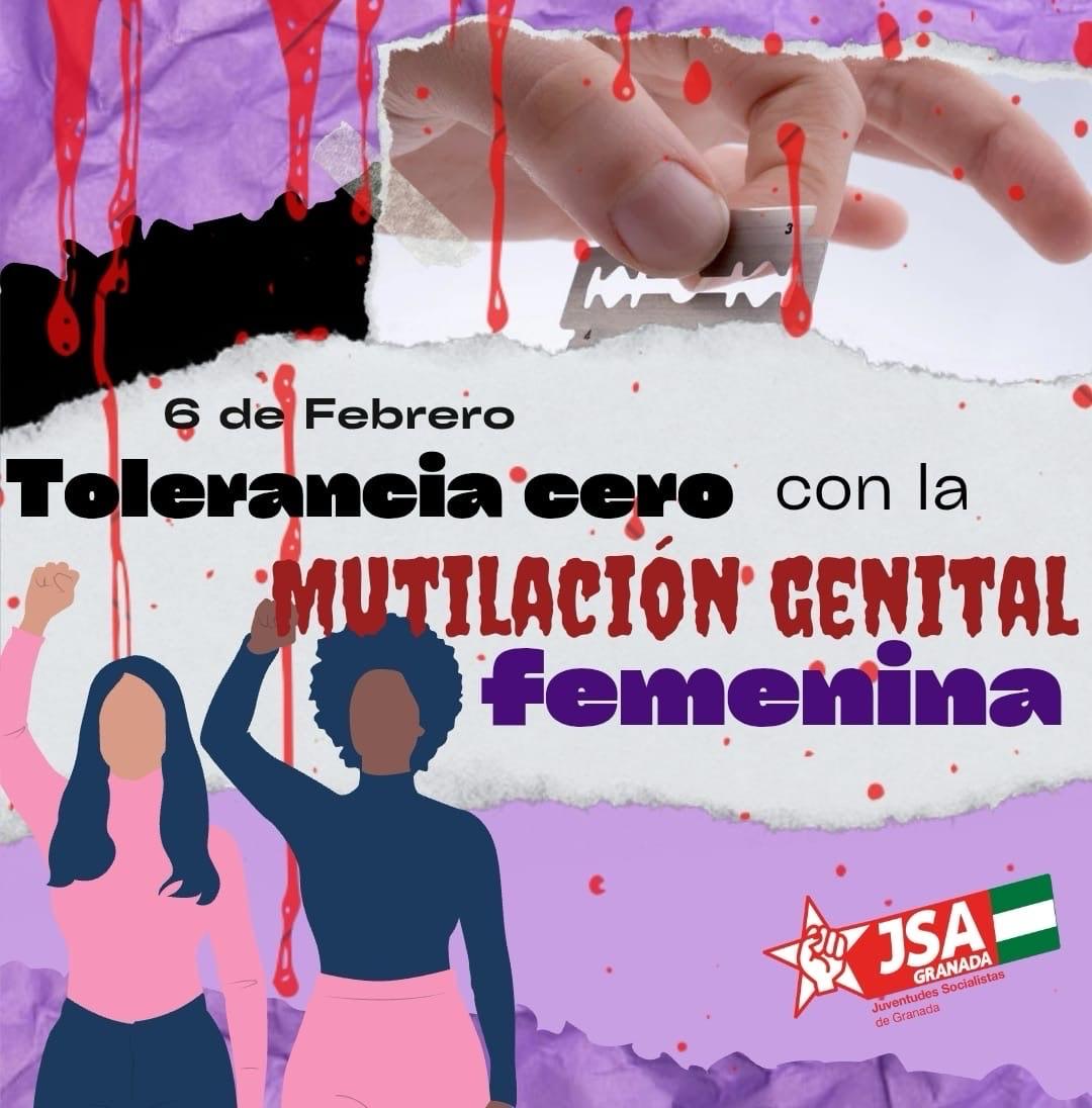 ❌️Hoy las JSA Granada exigimos la abolición de la mutilación genital femenina. Una práctica inhumana que se sigue practicando en muchos países y que afecta a niñas y mujeres.

#AhoraRevolucion