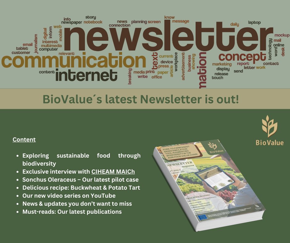 🌱 BioValue´s #Newsletter nr. 6 is here! 🌱

Discover the latest insights on sustainable food and agrobiodiversity in our newest edition! 🌍

🔗 Download now: biovalue-project.eu/wp-content/upl…

#BioValue #agrobiodiversity #sustainablefood #foodinnovation #EUresearch #biodiversity