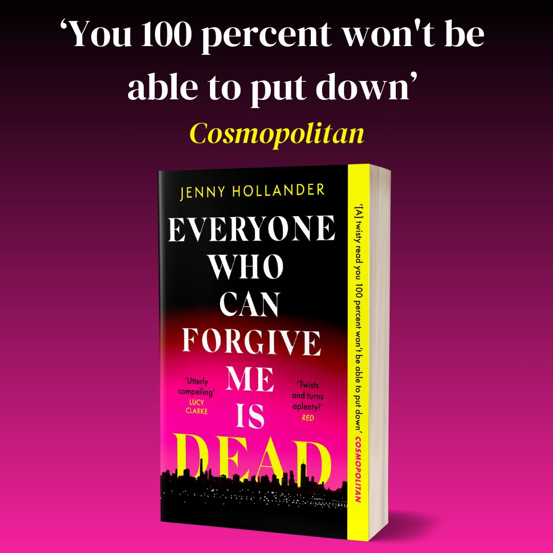 Jenny Hollander (@_jennyhollander) on Twitter photo It’s paperback day!!! In the UK, Aus, Canada, and NZ, EVERYONE WHO CAN FORGIVE ME IS DEAD is finally out in paperback, complete with a shiny new color scheme! 💘
🙌 <a href="/marinadepass/">Marina de Pass</a>, Hannah Wann, <a href="/BethWright26/">Beth Wright</a>, Laura Vile, & the dream team, <a href="/sallielotz/">Sallie Lotz</a> and <a href="/clairefriedman8/">Claire Friedman</a>. 🙌 It’s paperback day!!! In the UK, Aus, Canada, and NZ, EVERYONE WHO CAN FORGIVE ME IS DEAD is finally out in paperback, complete with a shiny new color scheme! 💘
🙌 <a href="/marinadepass/">Marina de Pass</a>, Hannah Wann, <a href="/BethWright26/">Beth Wright</a>, Laura Vile, & the dream team, <a href="/sallielotz/">Sallie Lotz</a> and <a href="/clairefriedman8/">Claire Friedman</a>. 🙌