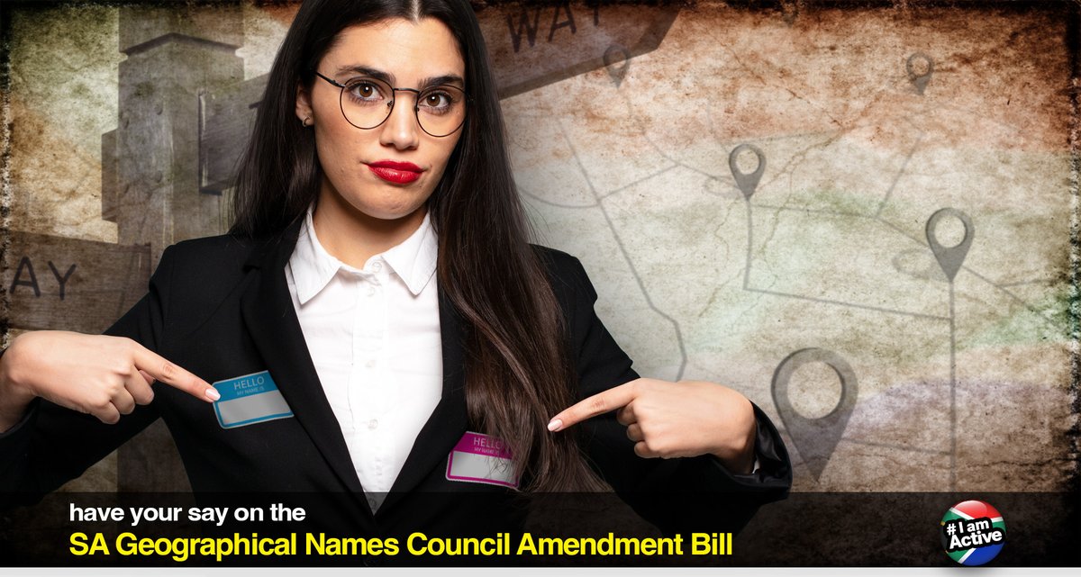 ❗️CALL FOR PUBLIC COMMENT AT THIS LINK 👉 dearsouthafrica.co.za/name-changes/

The Department of Sports, Arts and Culture wants to make some significant changes to the laws and processes followed when changing geographical names in South Africa, including formalising new provincial