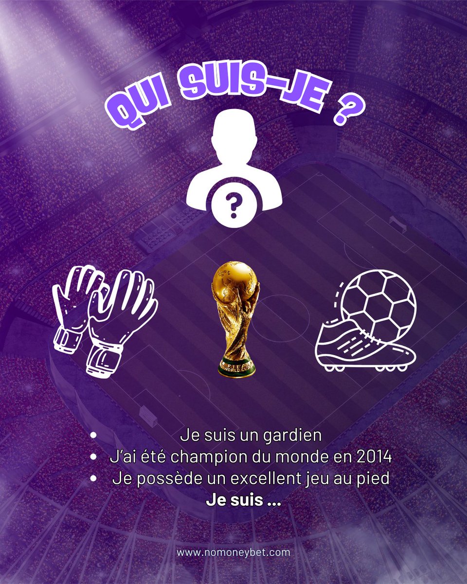 NoMoneyBet's tweet photo. 🔍 QUI SUIS-JE ? 🔍
Tu as trouvé la réponse ? 🤔
💬 Mets là en commentaire !
BONUS 🎁
RT et Tag un ami et on t'offre 200 jetons bonus sur https://t.co/rxESqXHDGY ! 🔥
#Football #QuizFootball #QuiSuisJe #FootballChallenge #DevineQui #Legend #gardiendebut #TeamParieur https://t.co/A8blWpNMvQ