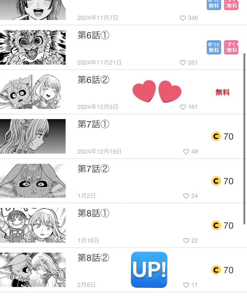 今日はミステリーボニータ3月号にて
リストルージュ9話目掲載!
&
チャンピオンクロスも更新!
6話目② 無料話💕
8話目②最新話🆙

本誌は2巻の先が読めます...!
よろしくお願いします!
#リストルージュ 