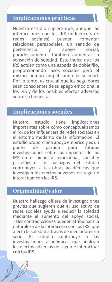 📢 ¿Los #influencers pueden influir en la soledad de sus seguidores? Descubre el papel de la relación parasocial, el sentido de pertenencia y el apoyo social. 📖 #Soledad #RedesSociales #Pertenencia #ApoyoSocial 
🔎 Publicado en OMGC, Vol. 4, Art. 4. DOI:  doi.org/10.1515/omgc-2…